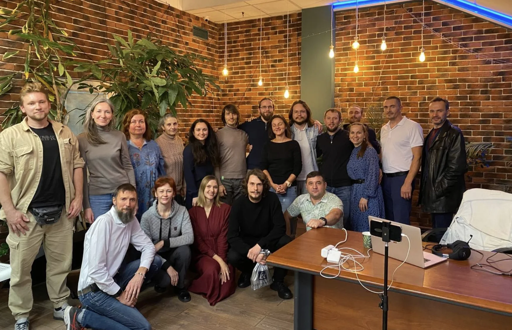 Participants at an in-person School of Soul gathering